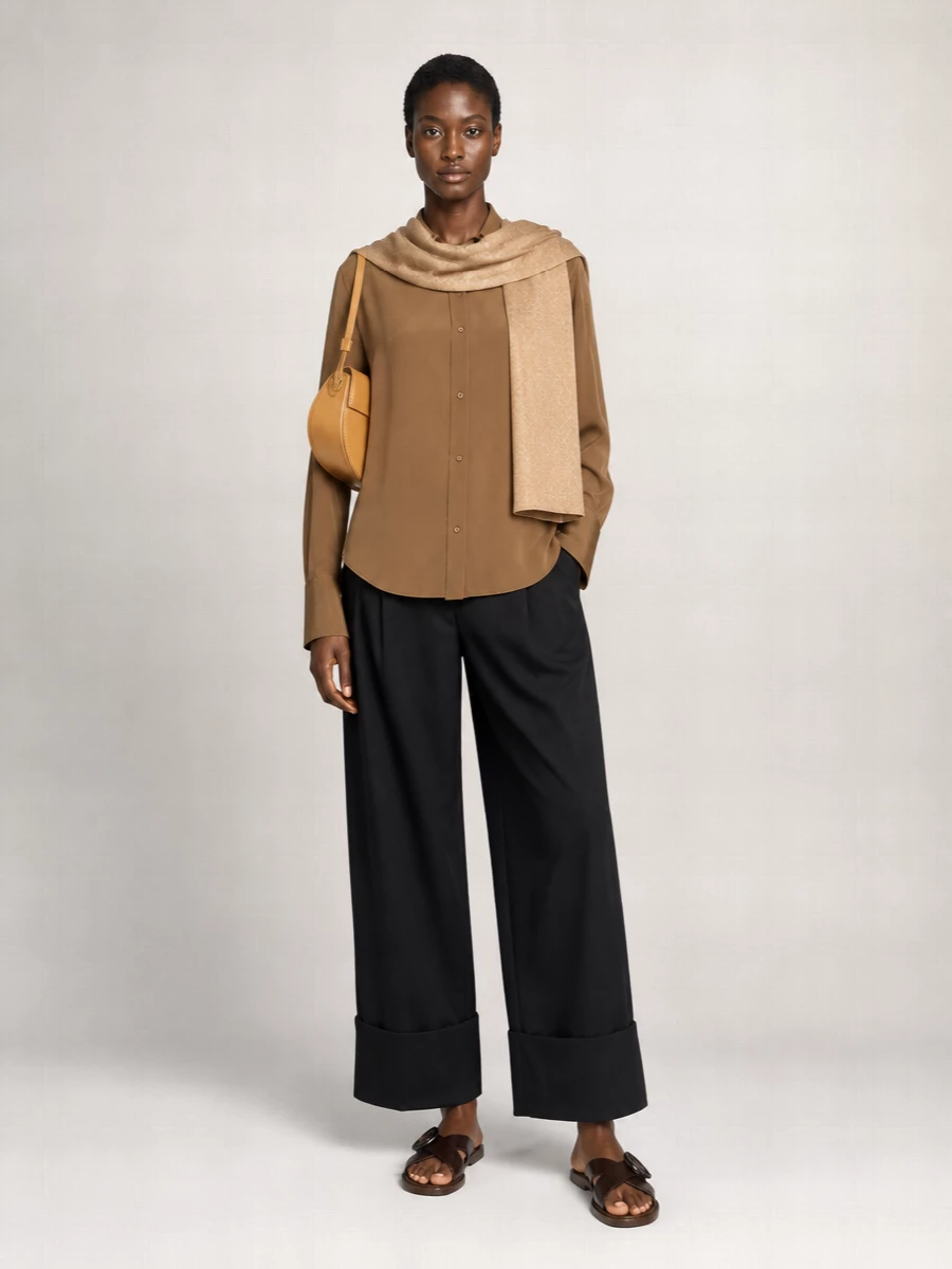 Darkpark Silk Scarf-Detail Shirt