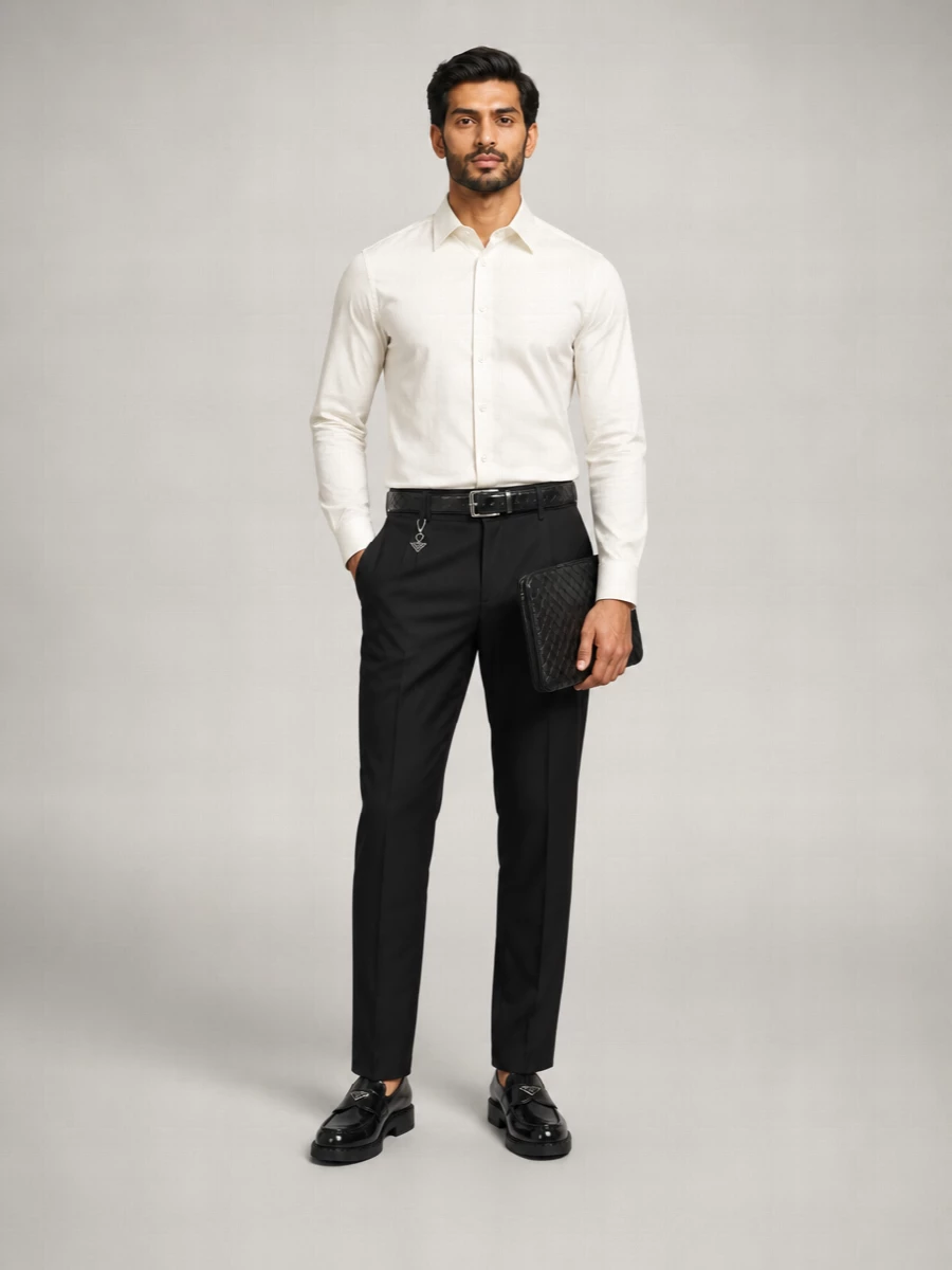 Prada Cotton Tapered Tailored Trousers