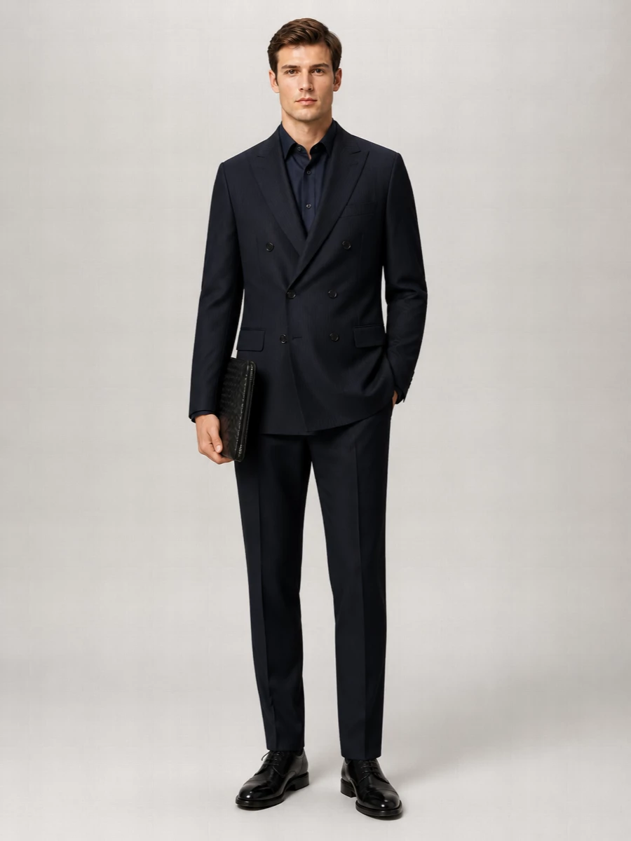 Etro Virgin Wool Pinstripe Double-Breasted Blazer