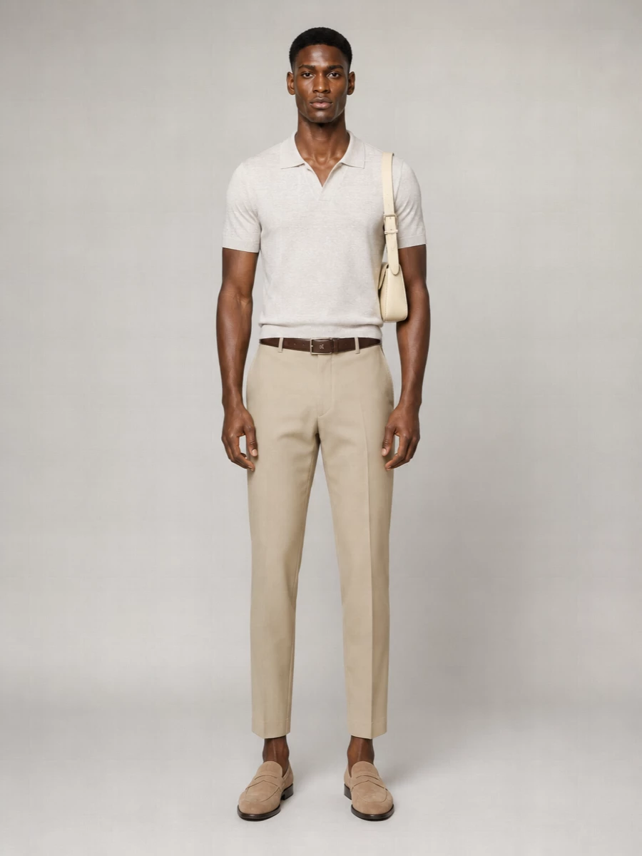 Pt Torino Stretch Cotton Blend Cropped Trousers