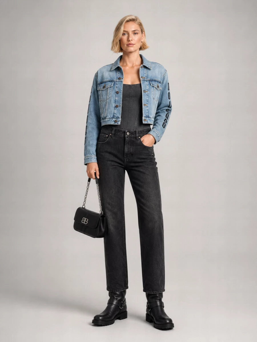 Balenciaga Denim Cropped Jacket
