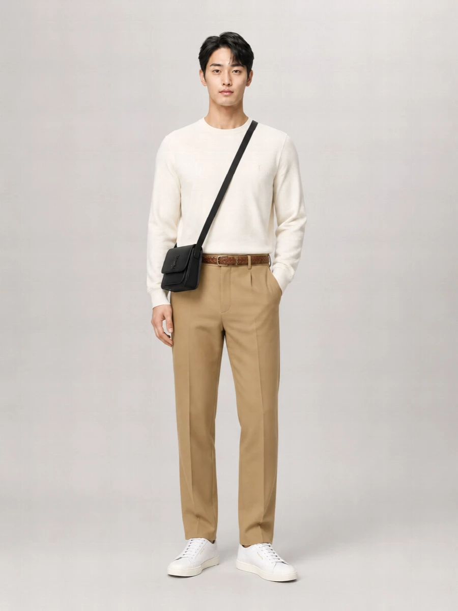 Saint Laurent Cotton Crewneck Long-Sleeve Sweatshirt