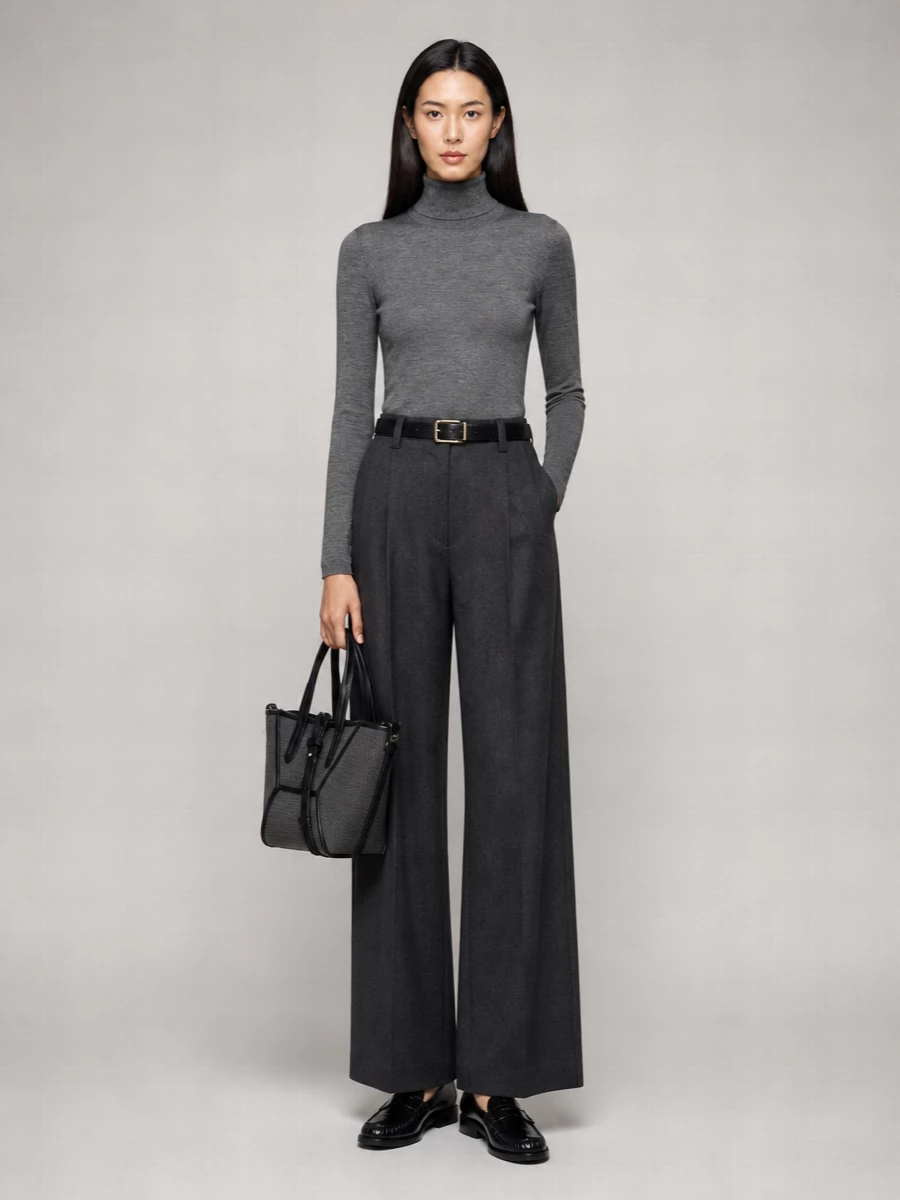 Brunello Cucinelli Virgin Wool Wide-Leg Trousers