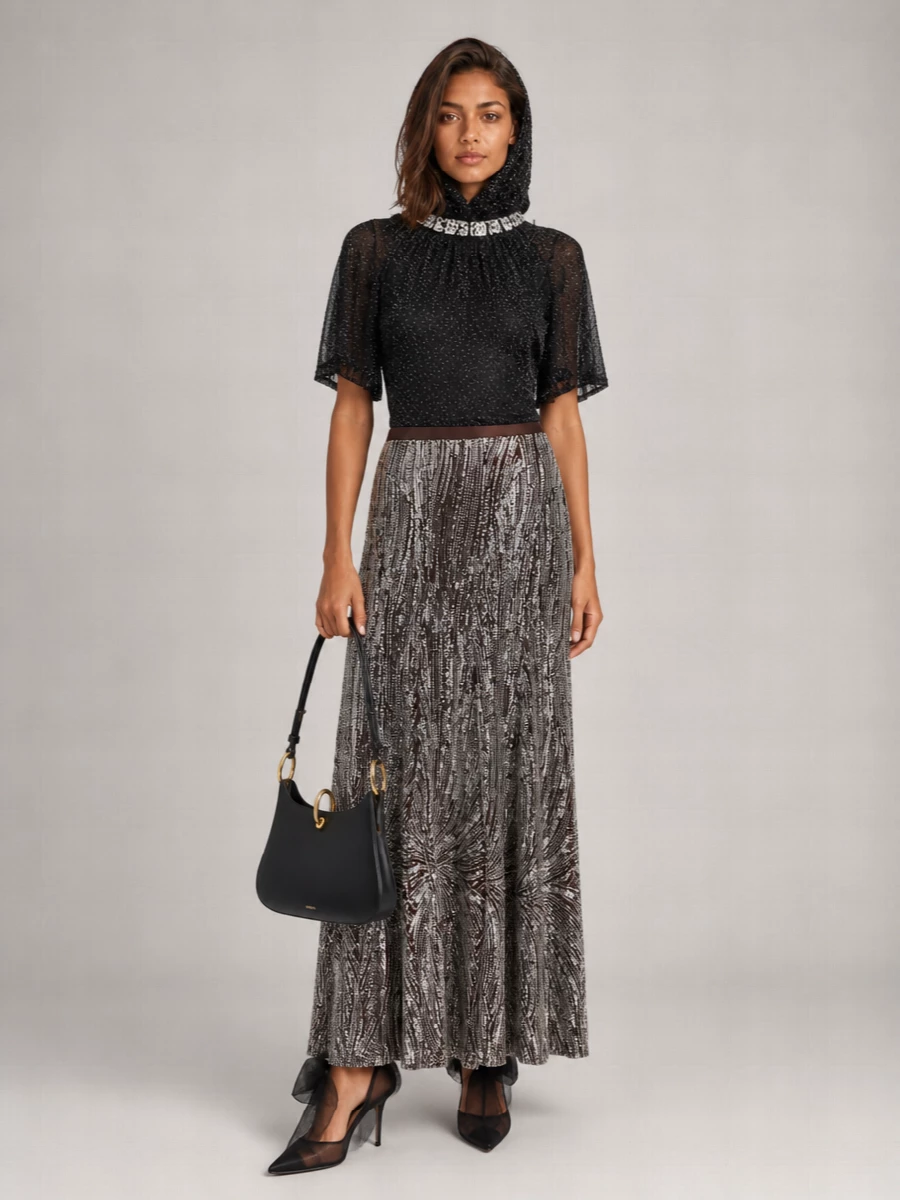 Paco Rabanne embroidered stretch top
