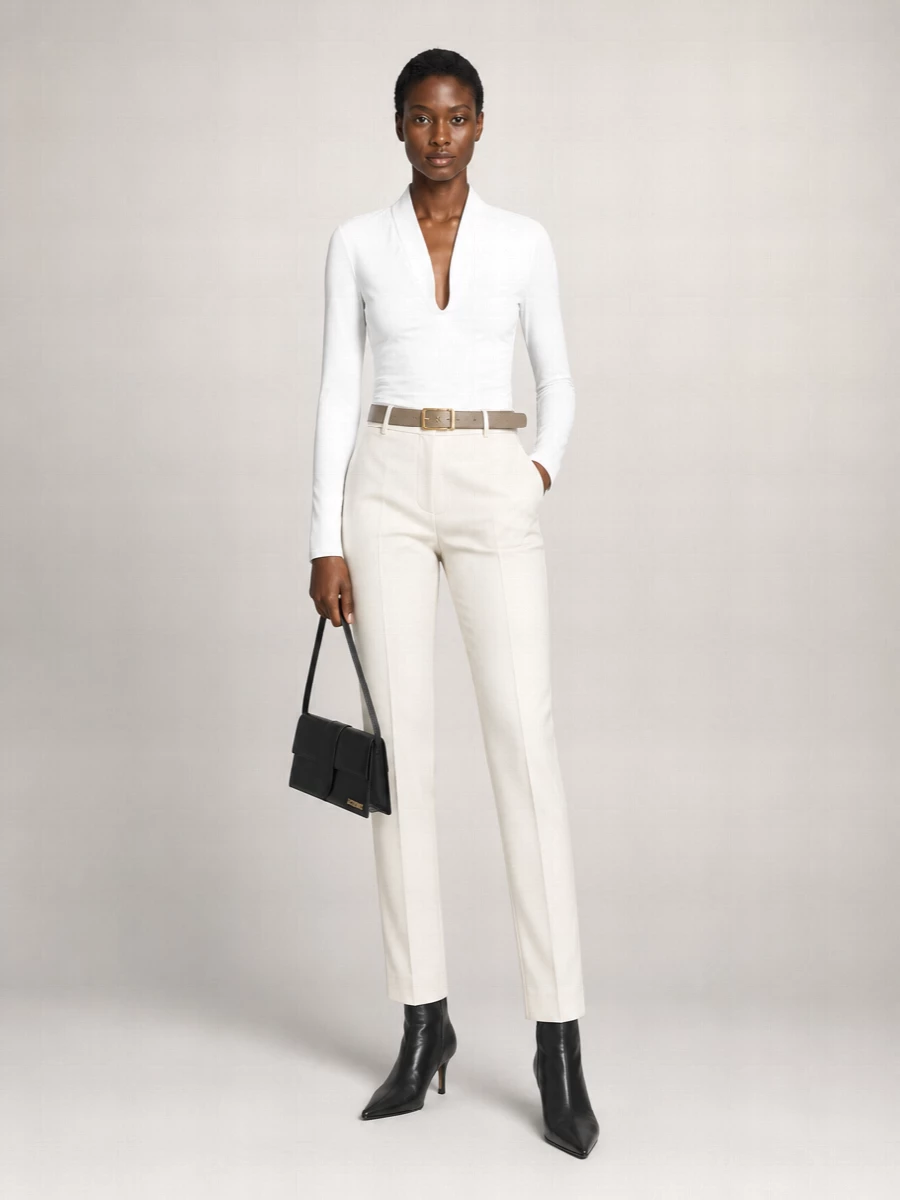 Jacquemus Cotton V-Neck Long-Sleeve Blouse