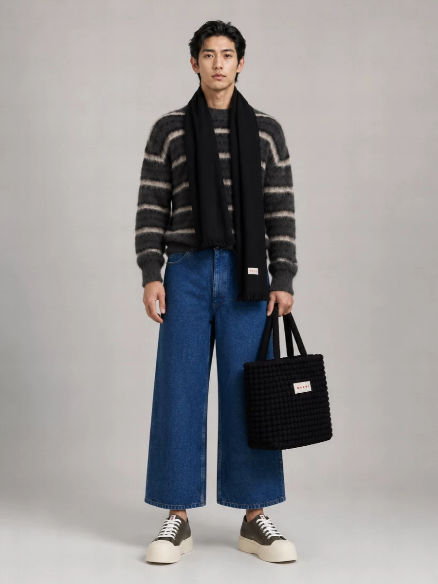 Marni Denim High-Rise Wide-Leg Jeans