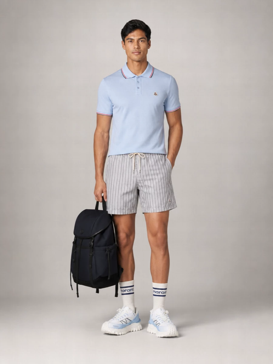 Moncler Ribbed Collar Polo Shirt