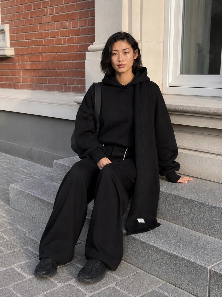 Dries van noten hoodie darkpark wide leg pant