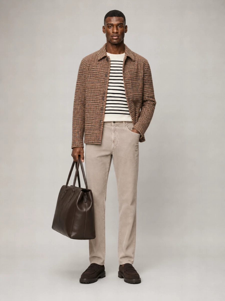 Emporio Armani Houndstooth Single-Breasted Coat