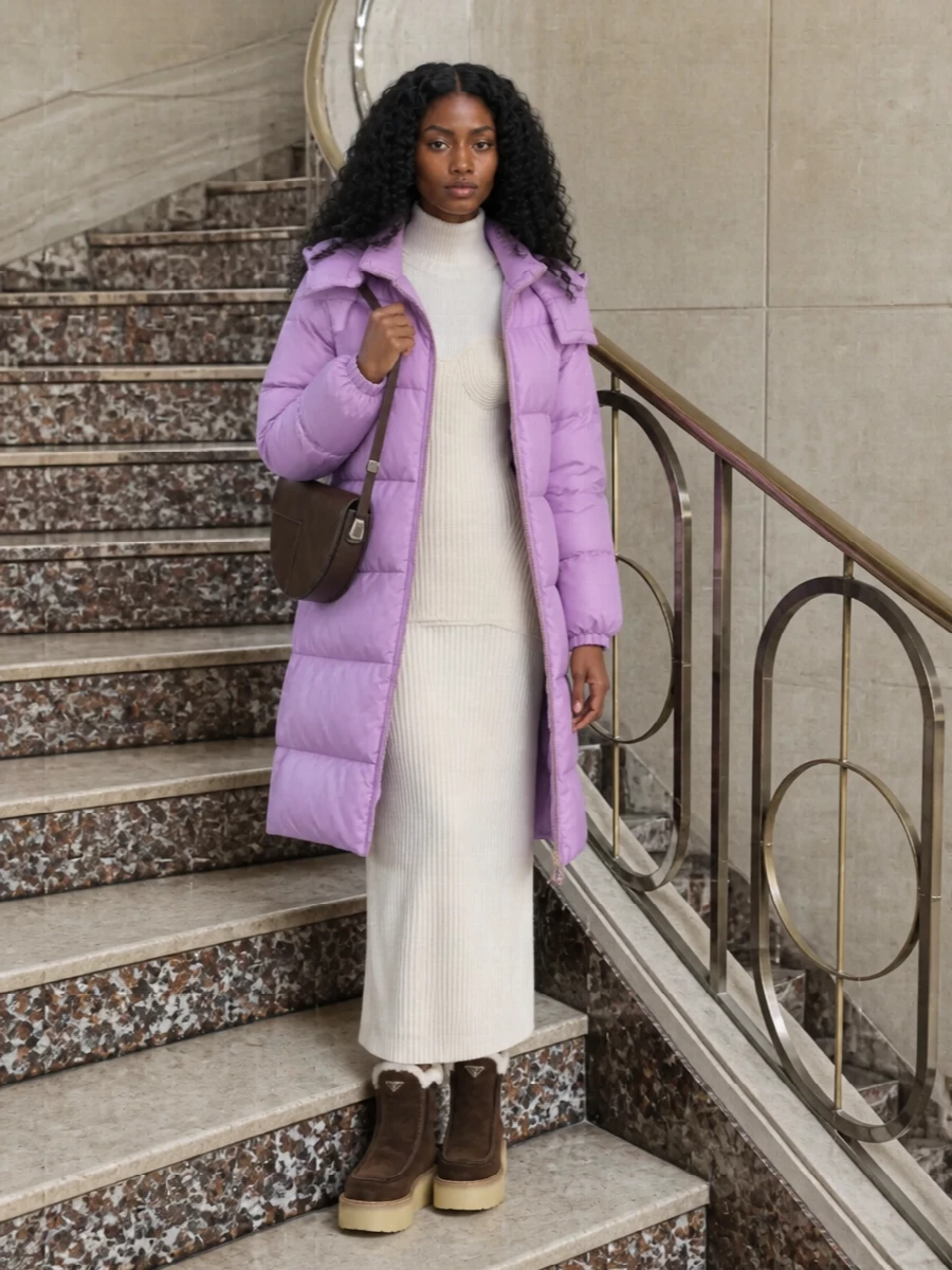 Patou lilac puffer gaultier ivory knit dress