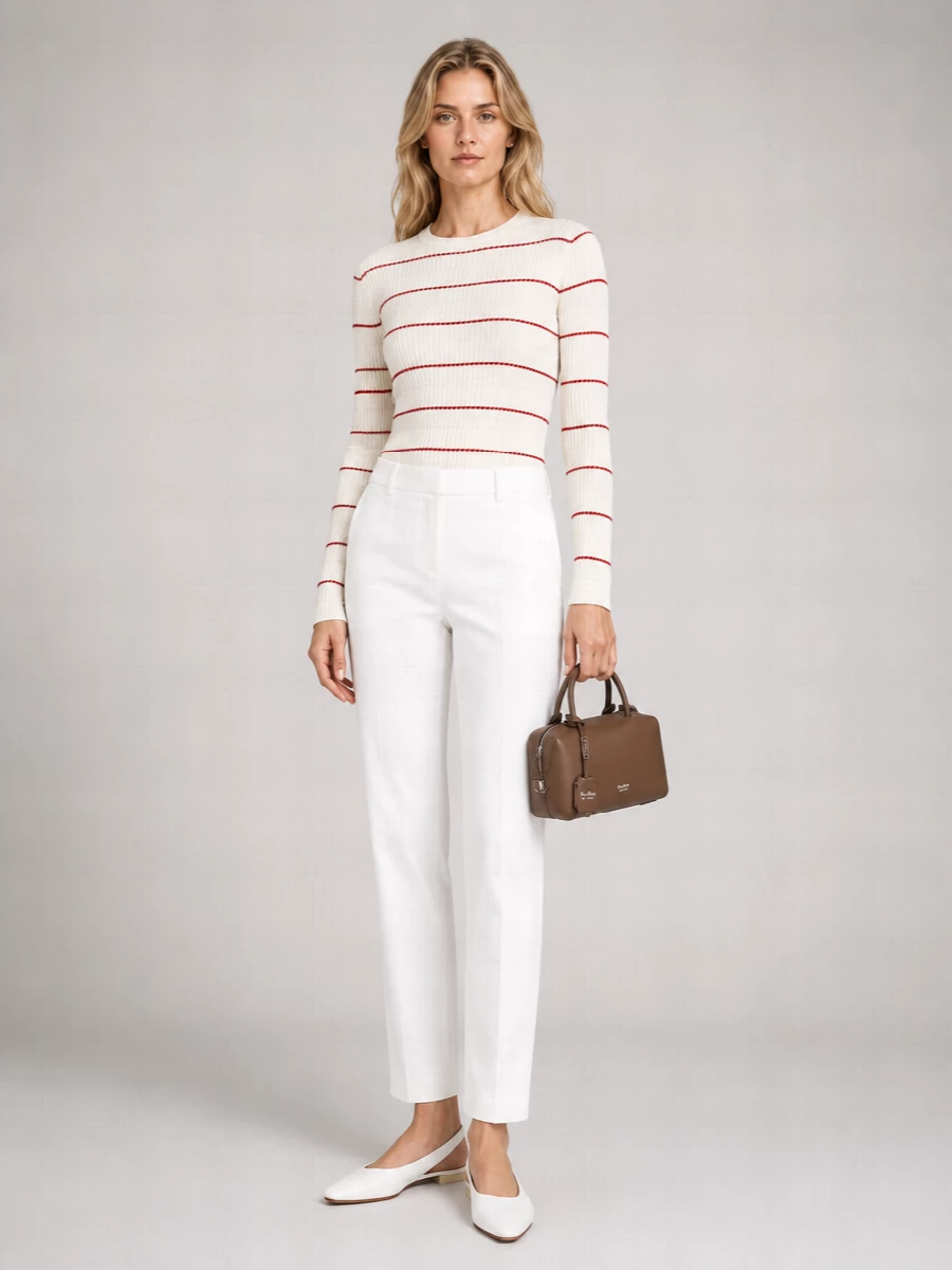 S Max Mara Silk And Wool Ribbed Boat Neck Sweater