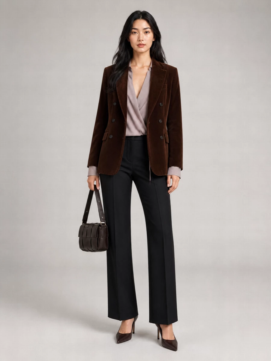 Dries Van Noten Denim Double-Breasted Blazer