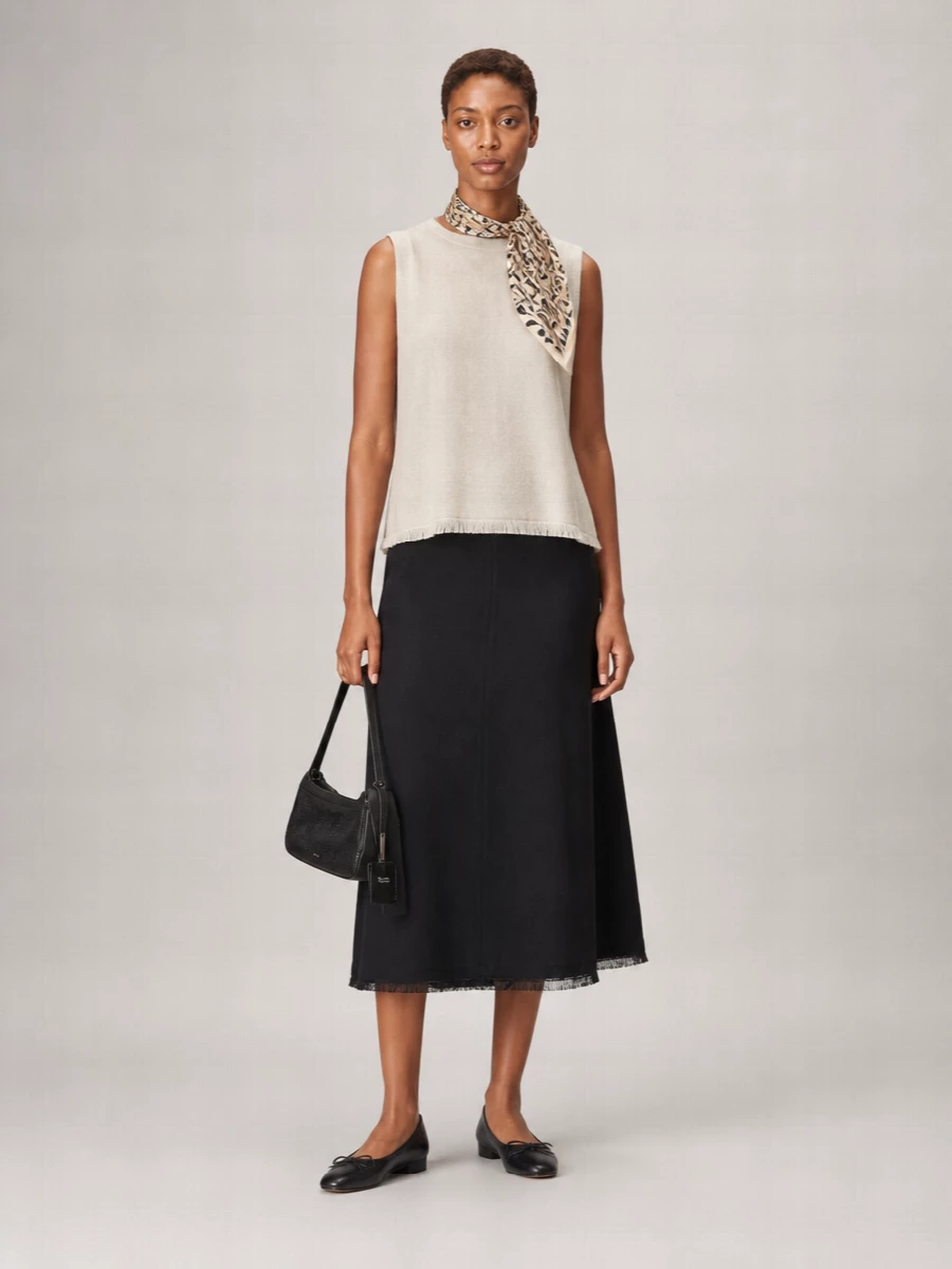 S Max Mara Linen A-Line Skirt