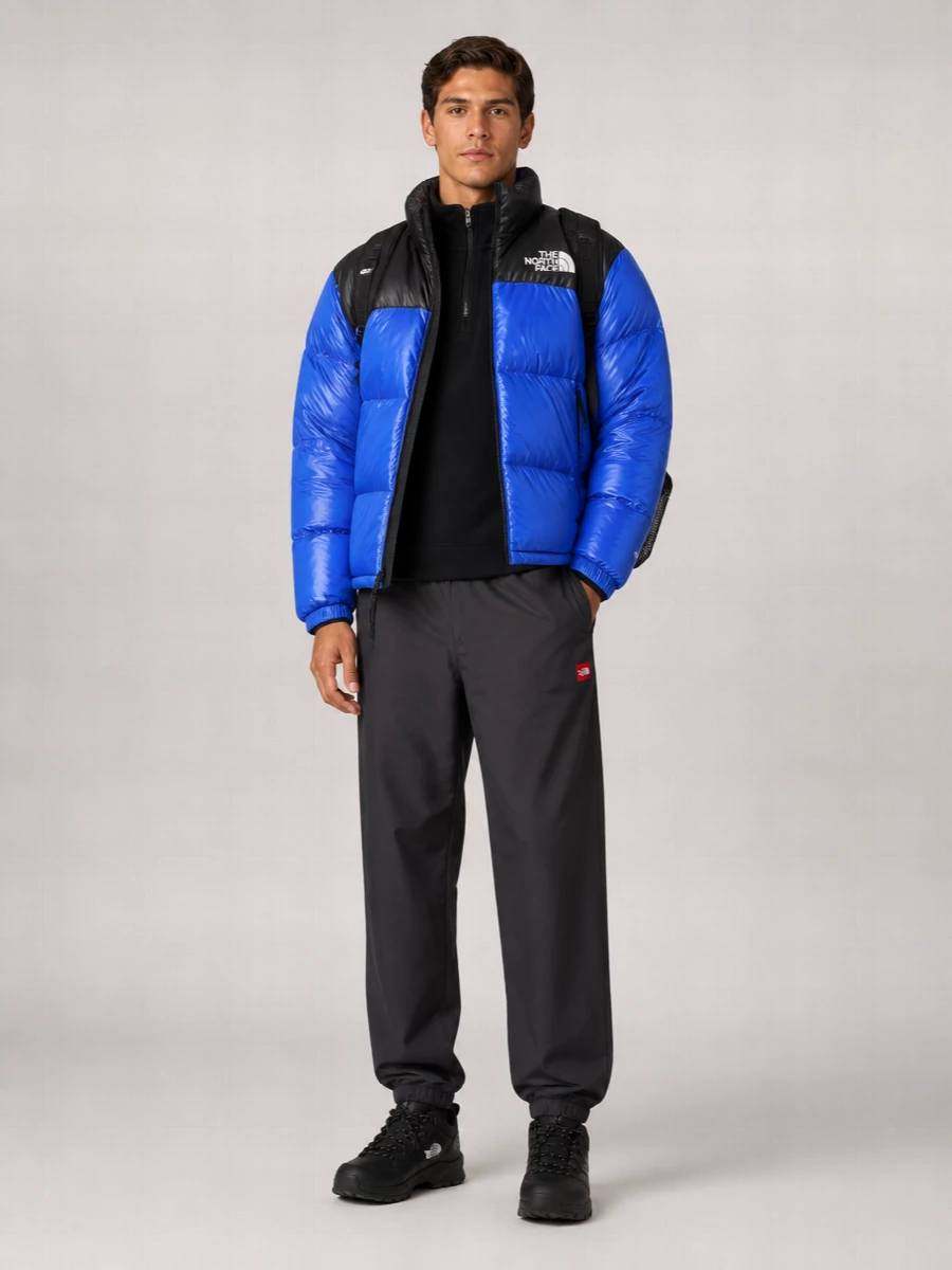 The North Face down reversible quilted puffer jacket
