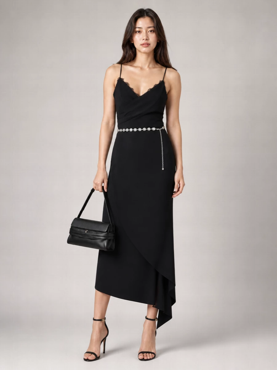 Moschino Silk Lace Midi Dress