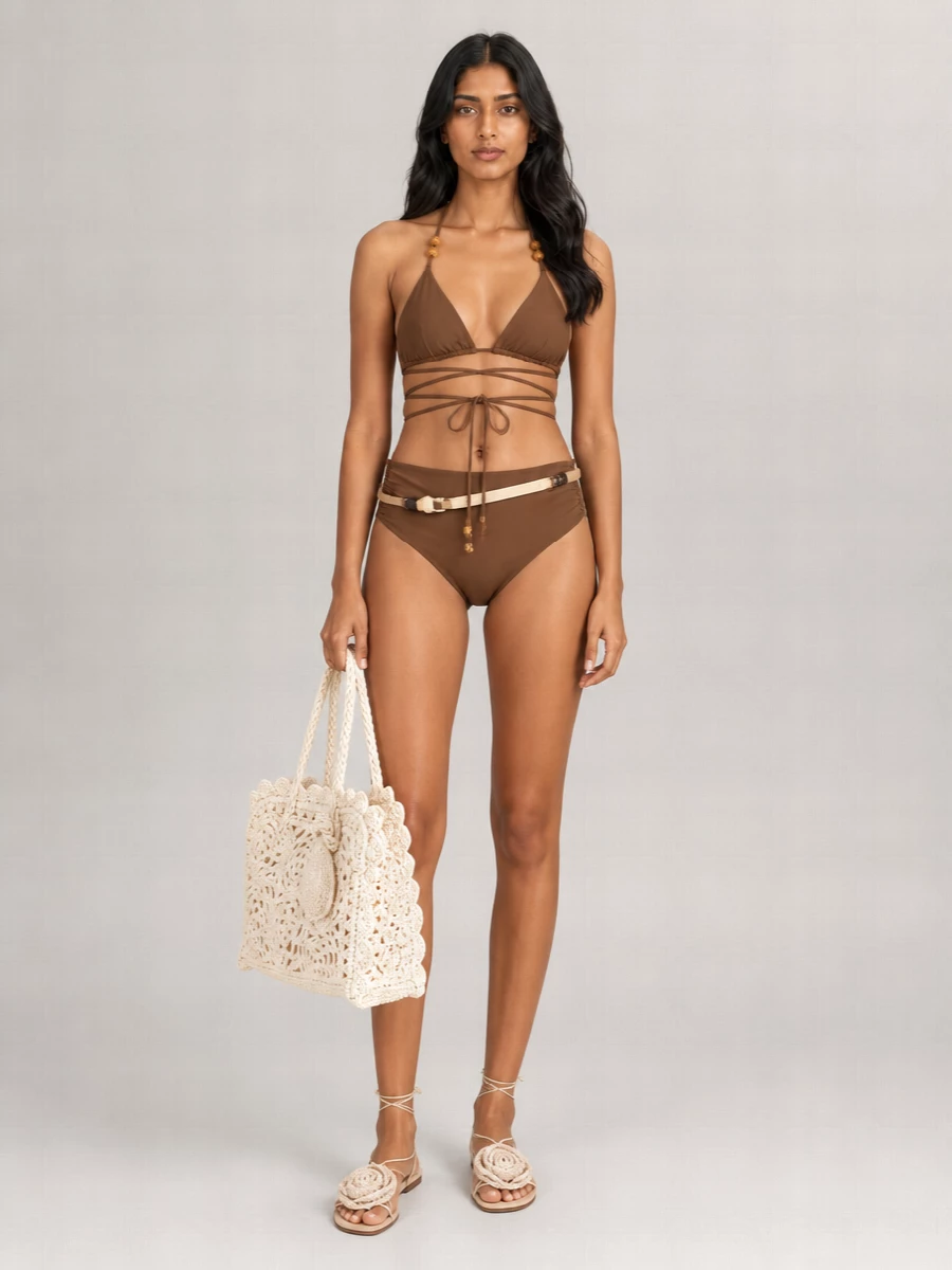 Magda Butrym Beaded Triangle Bikini Top