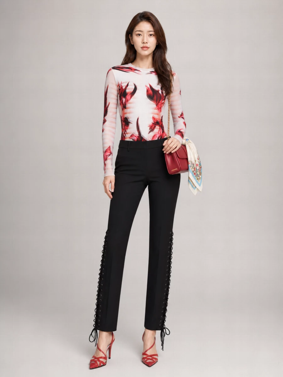 Maison Margiela Floral Print Silk Scarf