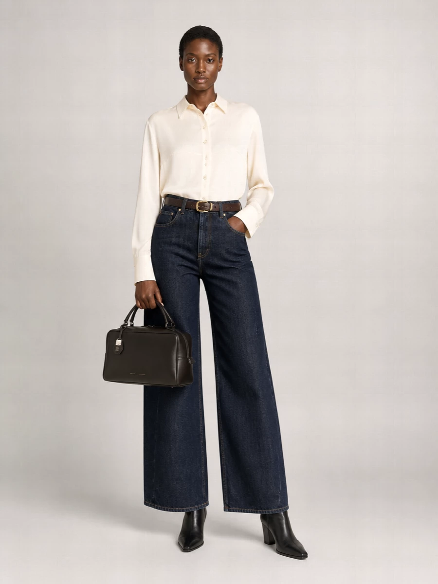 Brunello Cucinelli The Wide Barrel High-Rise Wide-Leg Denim Jeans