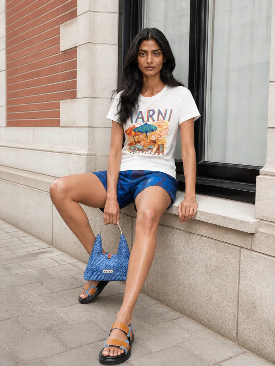 Marni printed shorts graphic tee sandals