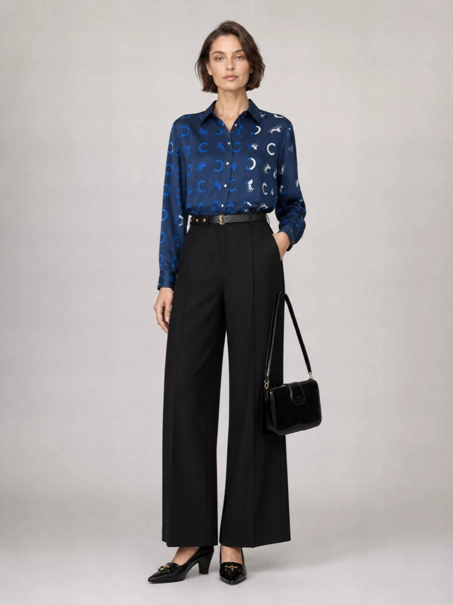 Celine Silk Cropped Shirt