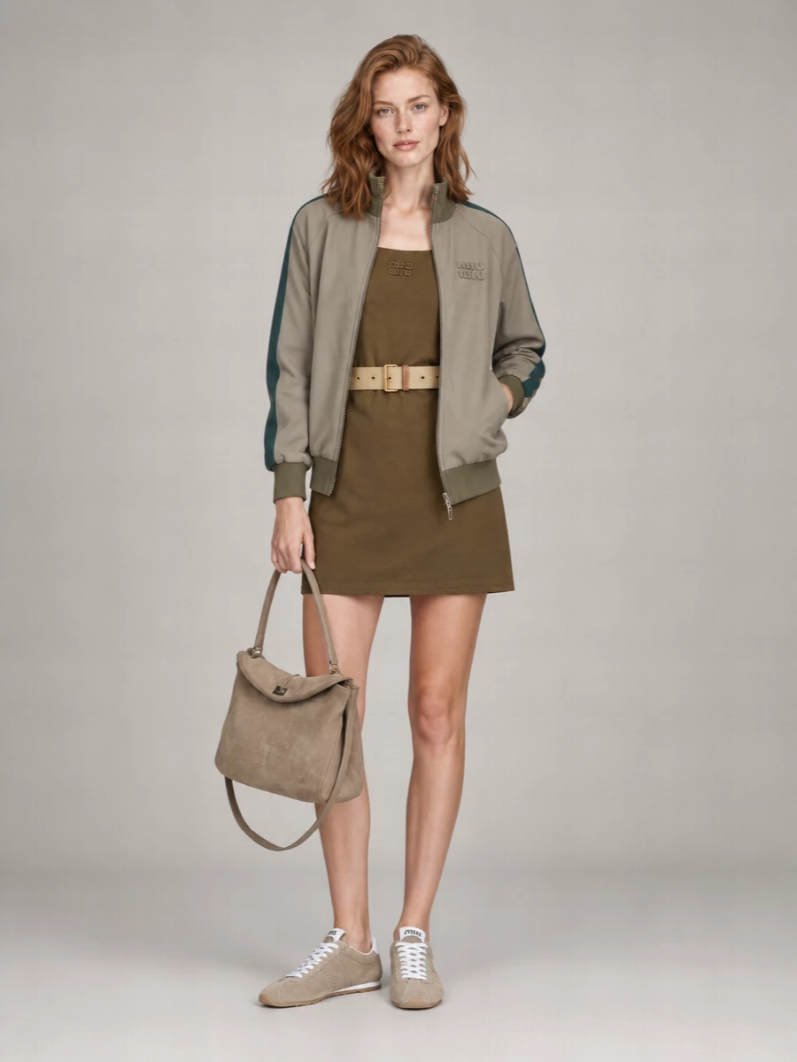 Miu Miu Cotton Ribbed Bomber Jacket