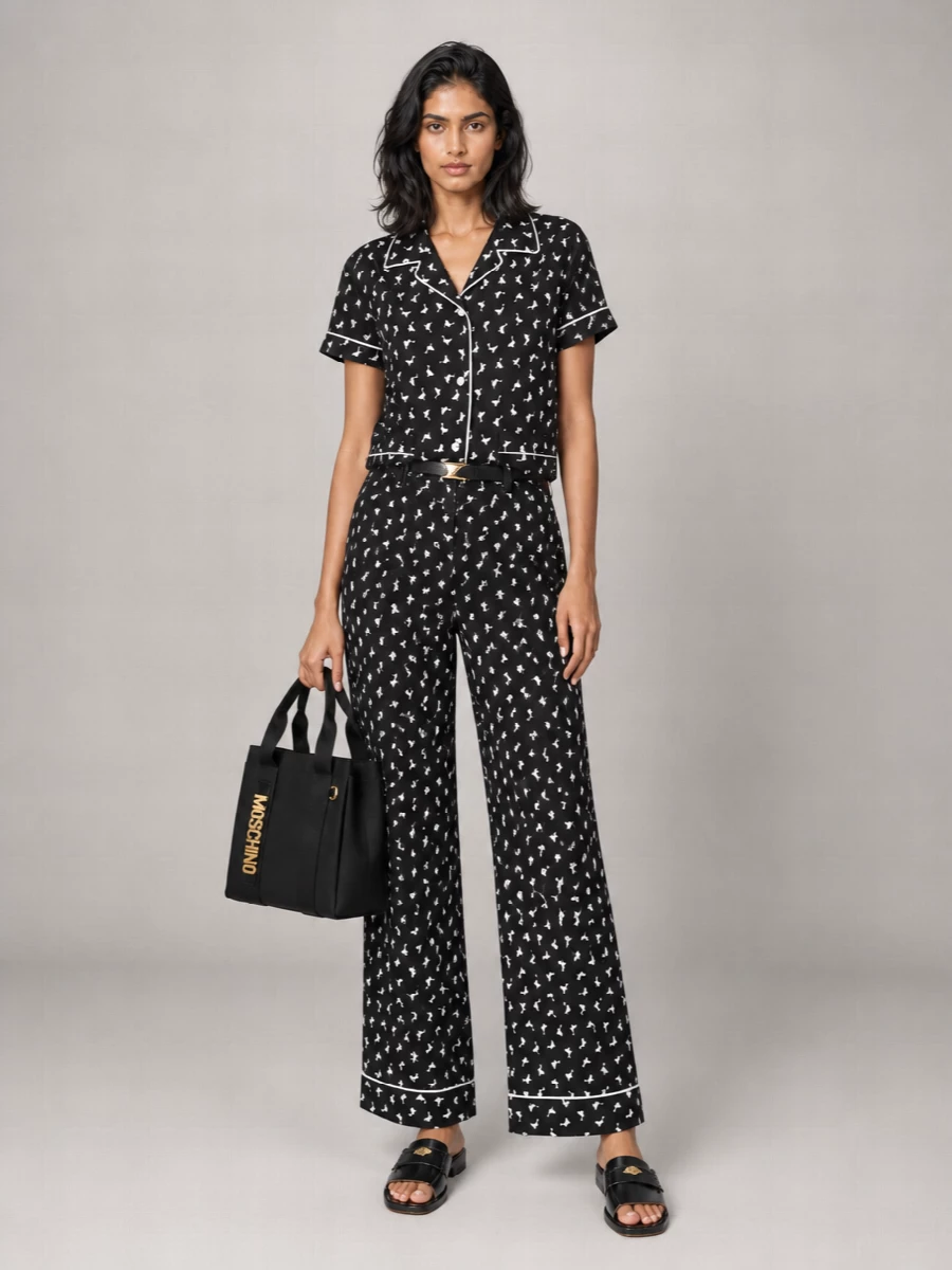 Moschino Silk Wide-Leg Trousers