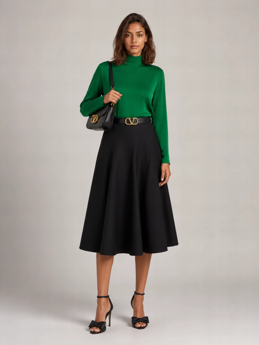Valentino Garavani silk georgette high-neck mini dress