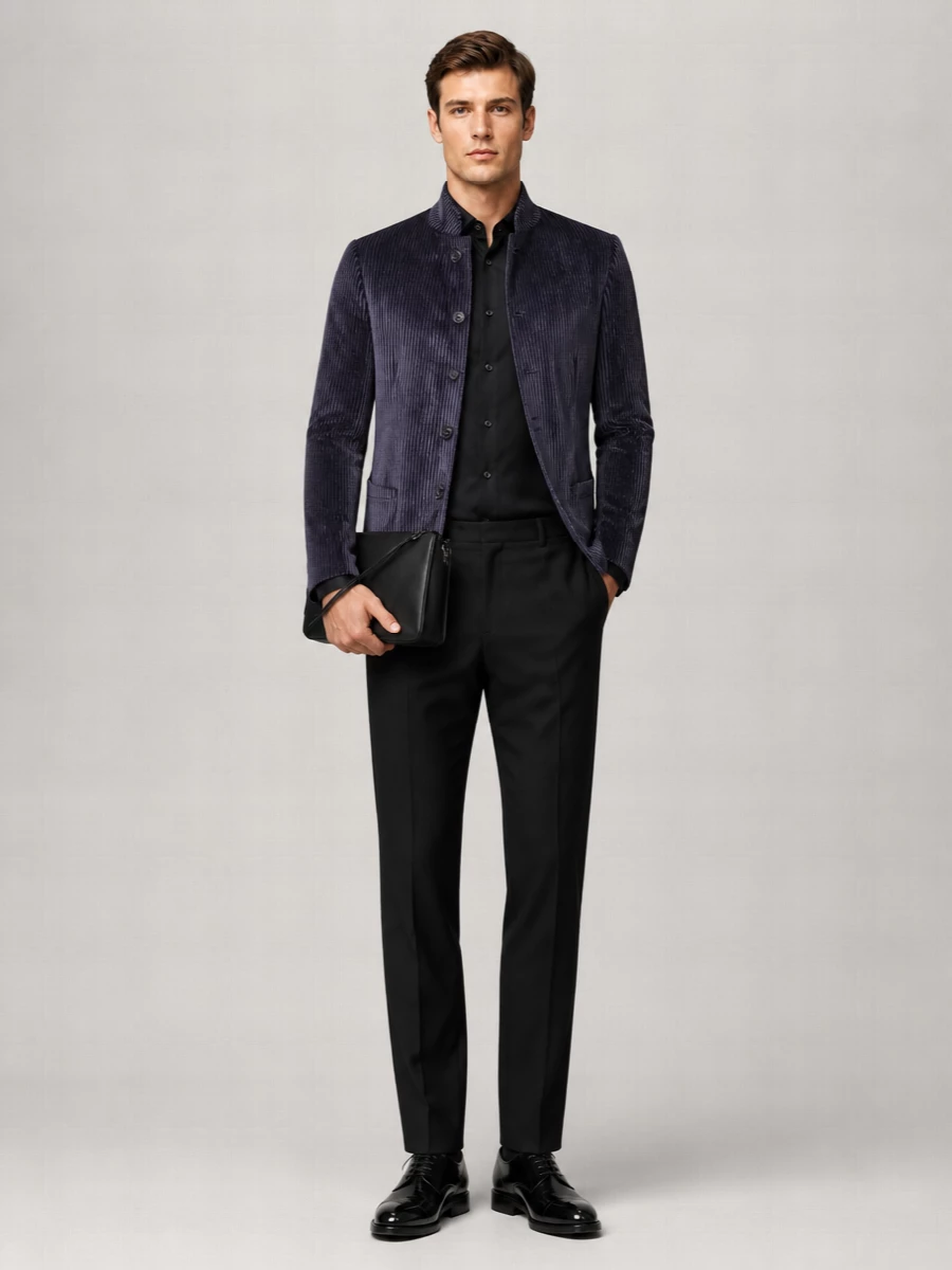 Emporio Armani Corduroy Single-Breasted Blazer