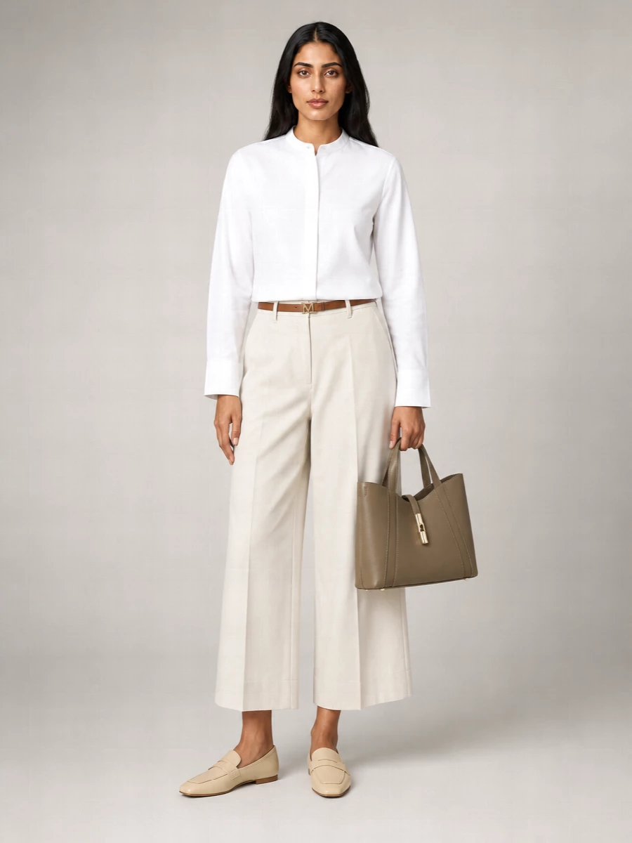 S Max Mara Cotton Wide-Leg Trousers
