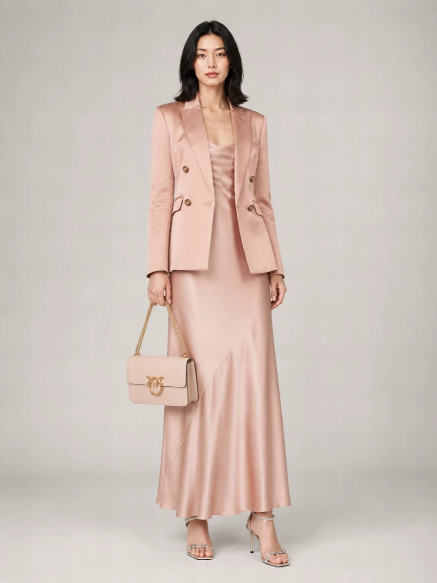 Pinko Satin Double-Breasted Blazer