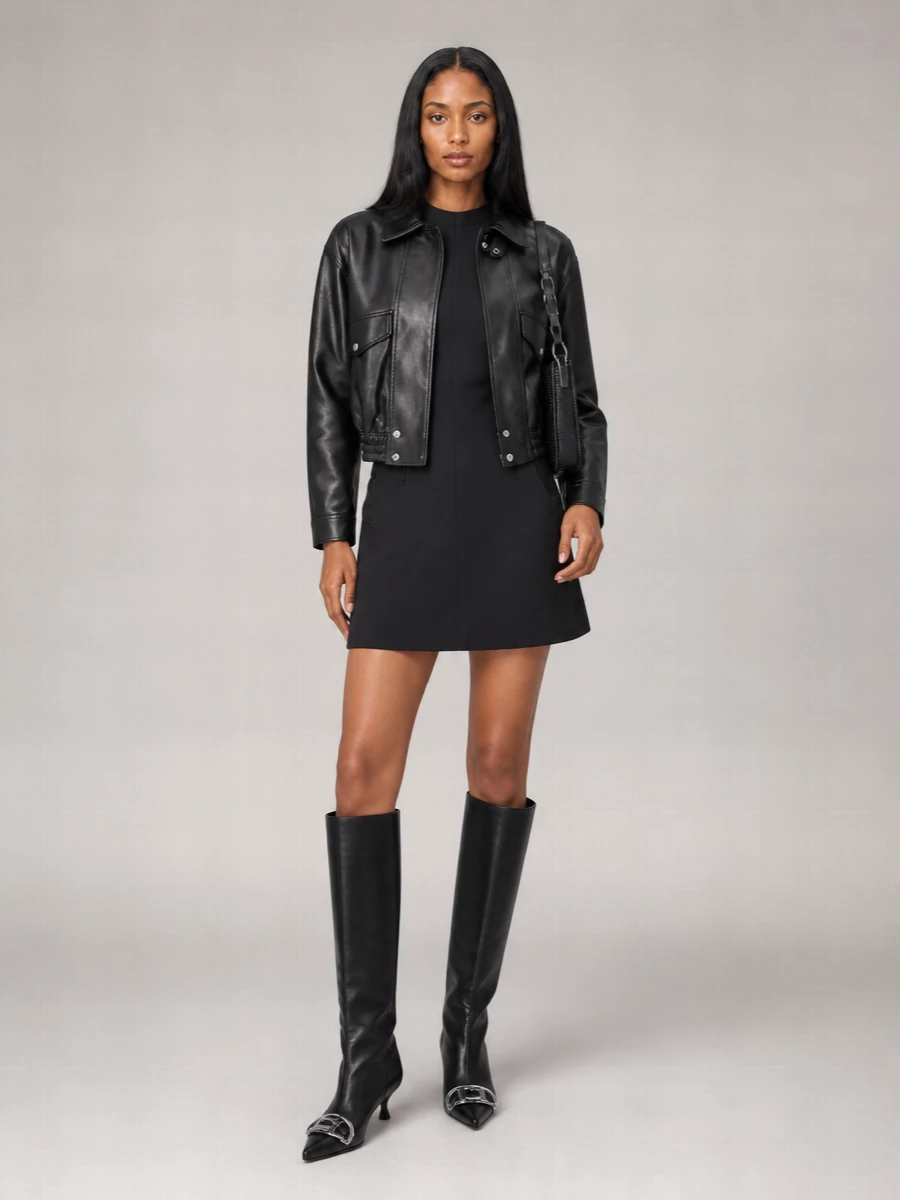 Diesel Leather Knee-High Boots