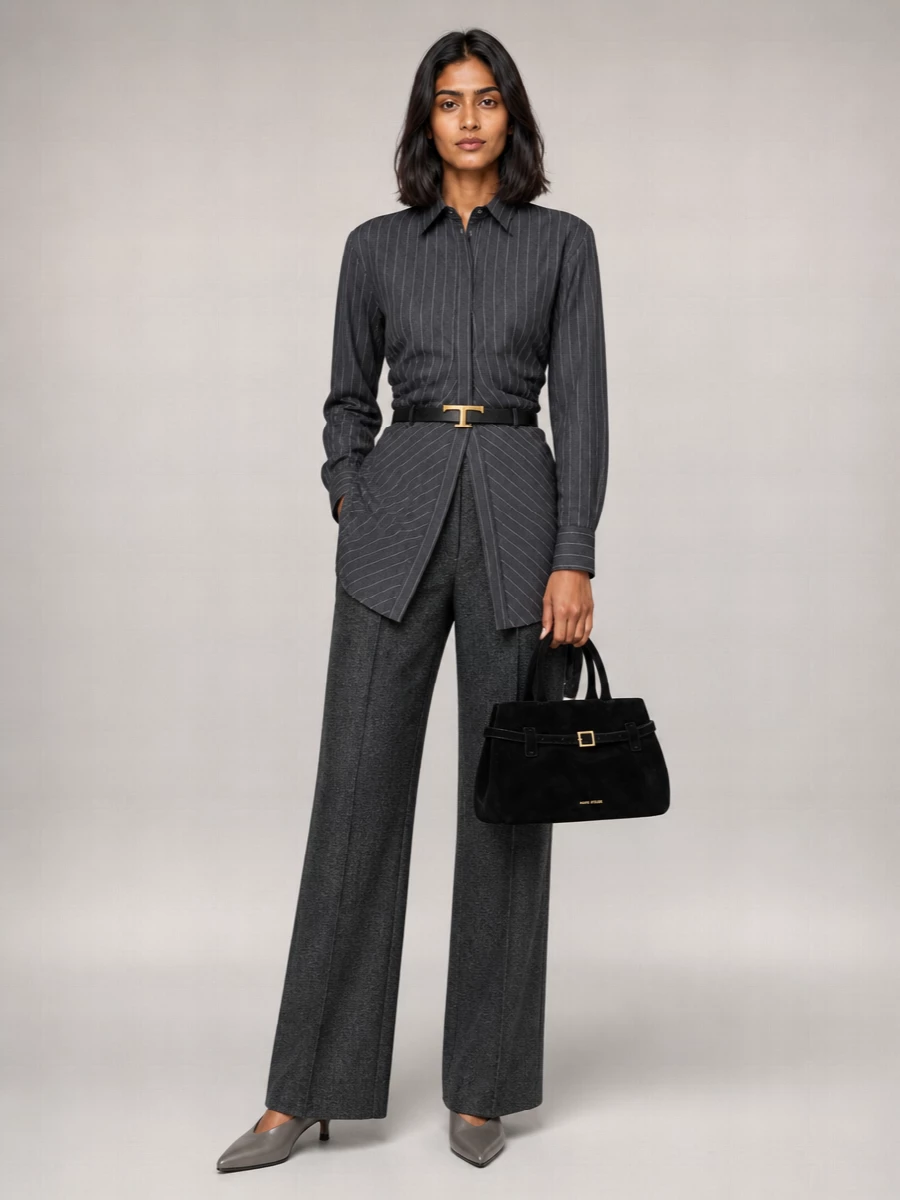 The Andamane High-Rise Wide-Leg Suit Trousers
