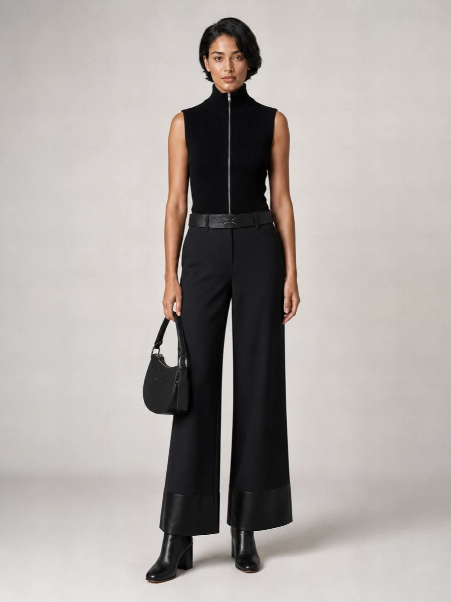 Mm6 Maison Margiela Wool Ribbed High-Neck Sleeveless Knitted Top