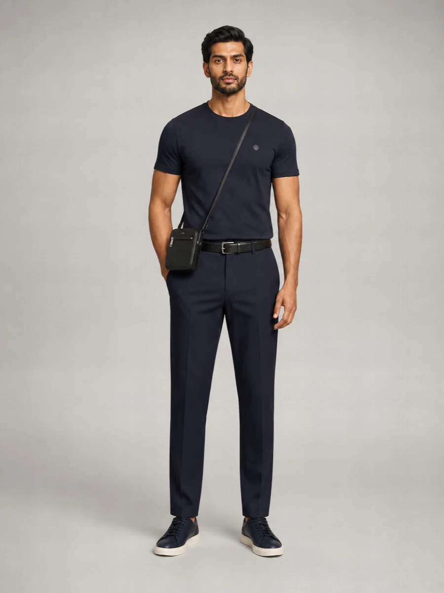 Boss Virgin Wool High-Rise Tapered Trousers