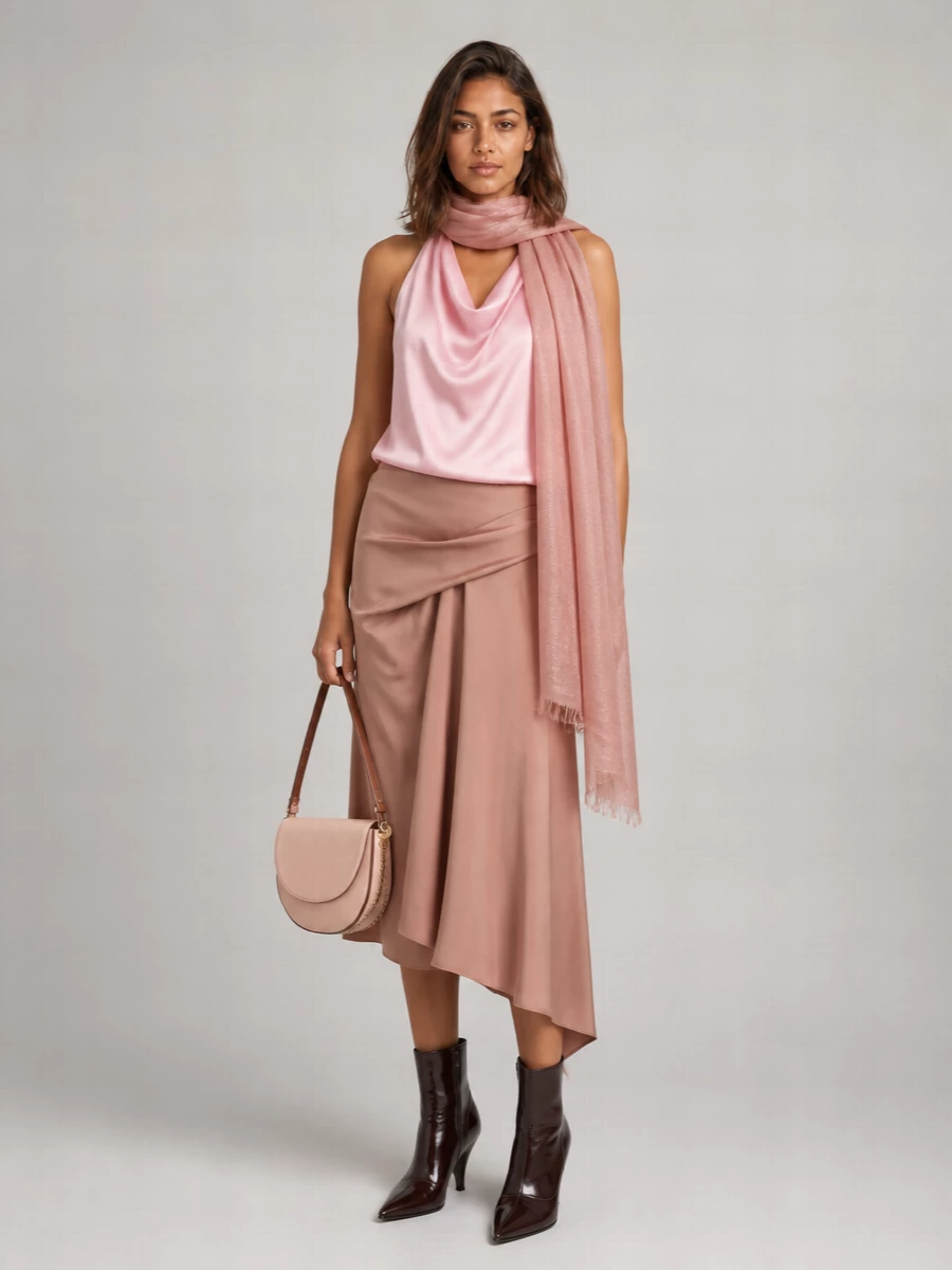 Stella Mccartney Asymmetric Satin Skirt