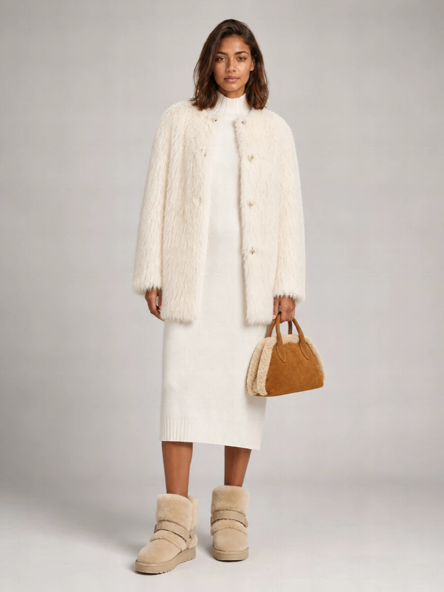 Loulou Studio faux fur long-haired relaxed-fit coat