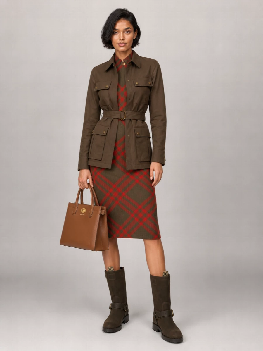 Burberry cotton gabardine belted safari jacket