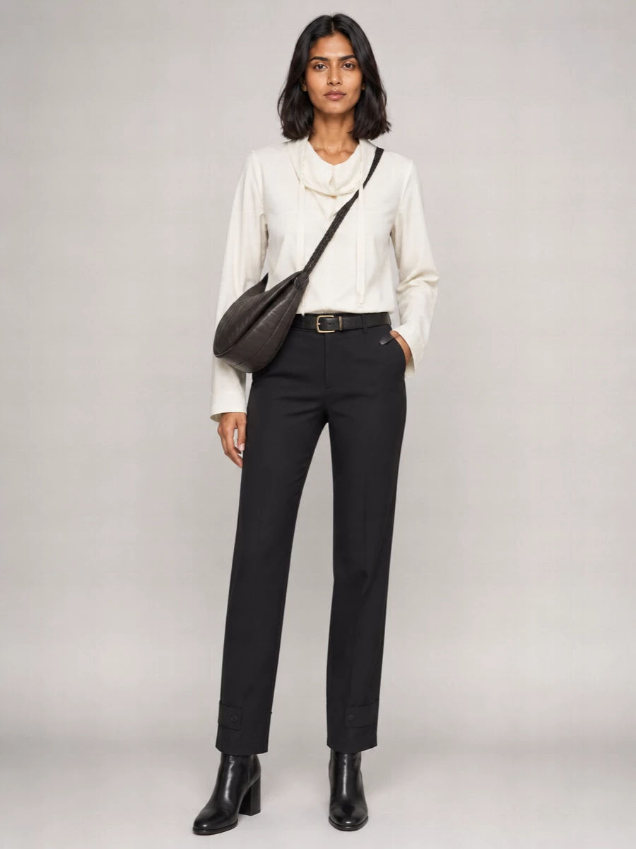 Lemaire Wool Blend Curved Straight-Leg Tailored Trousers