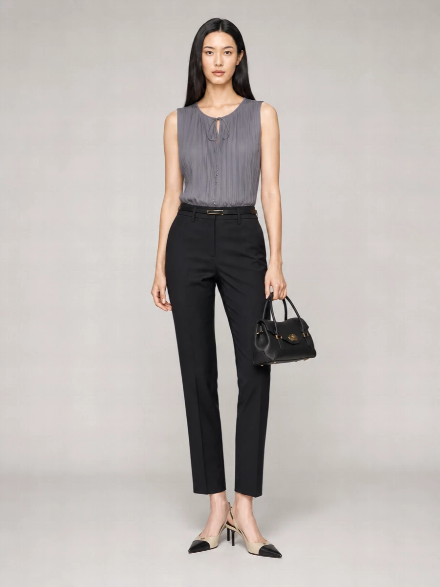 Lanvin Leather Tailored Trousers