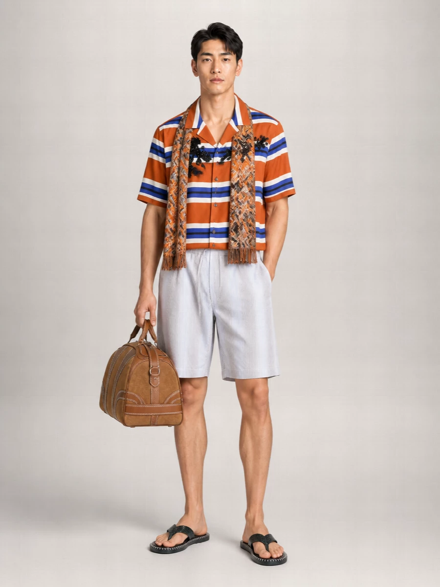 Dries Van Noten Beaded Striped Shirt
