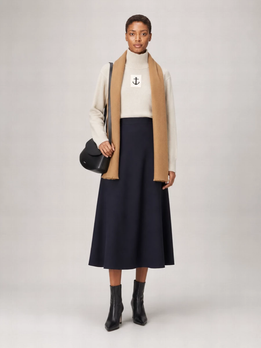 Jil Sander Ribbed Wool Mock Turtleneck Sweater