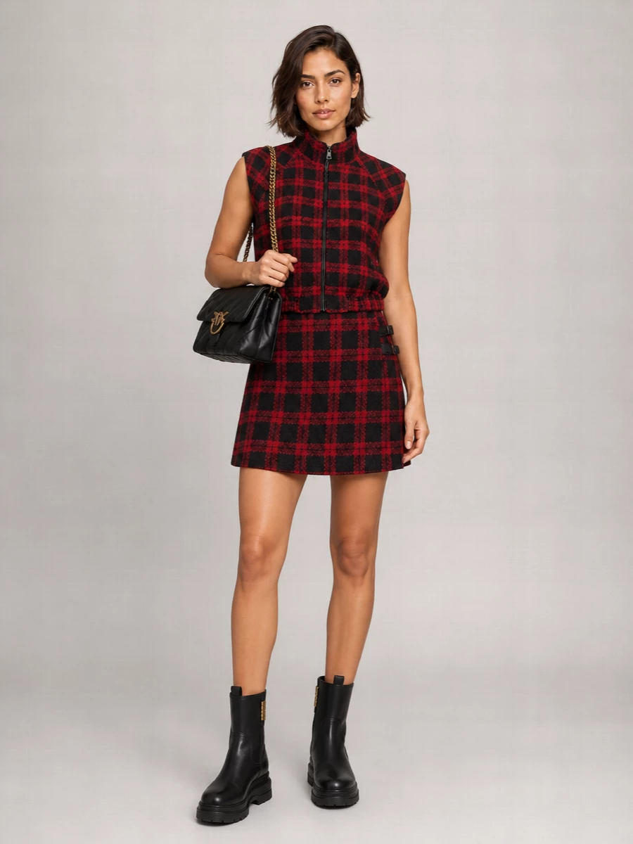 Pinko checked sleeveless jacket