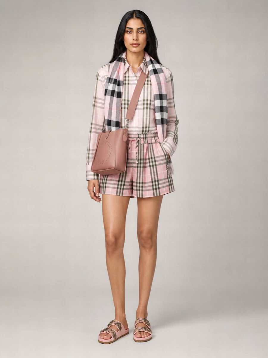 Burberry Checked Cotton Knee-Length Shorts