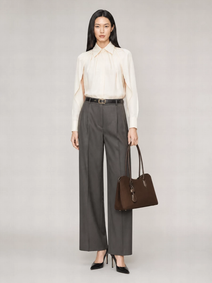 Max Mara Virgin Wool Tailored Wide-Leg Trousers