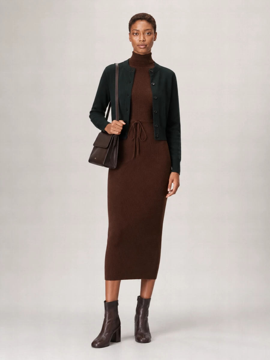 Ami Paris Wool Round Neck Cardigan