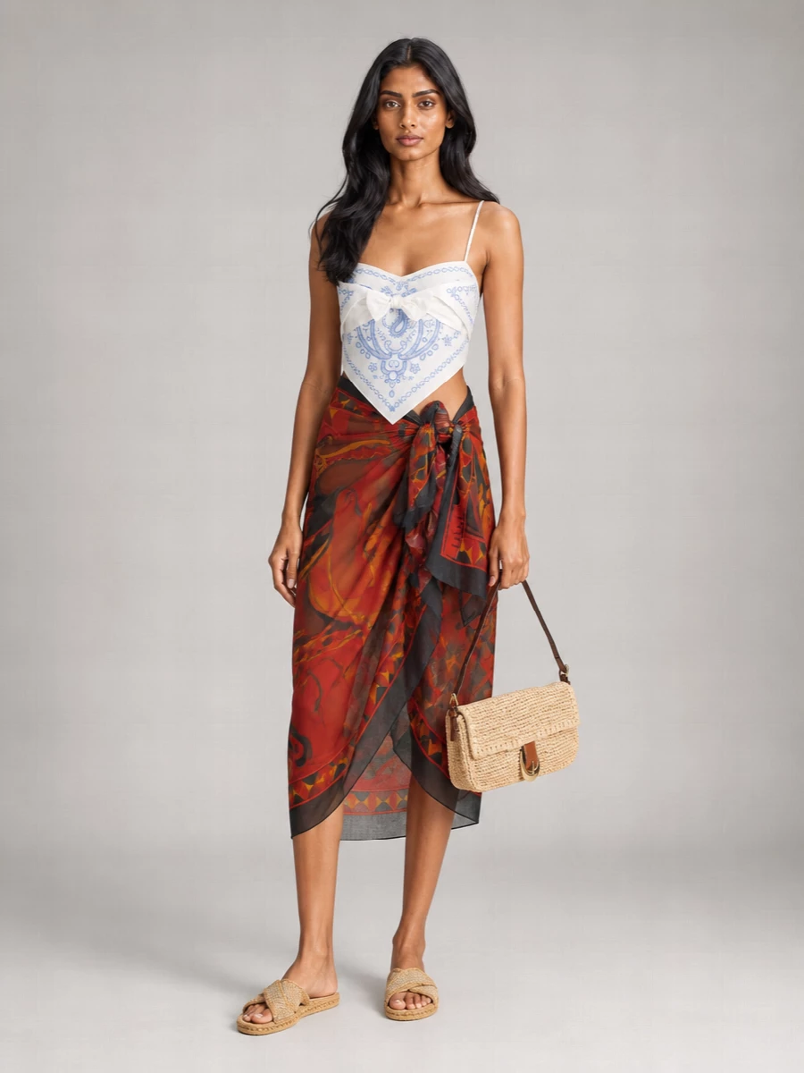Pucci Cotton Floral-Print Sarong