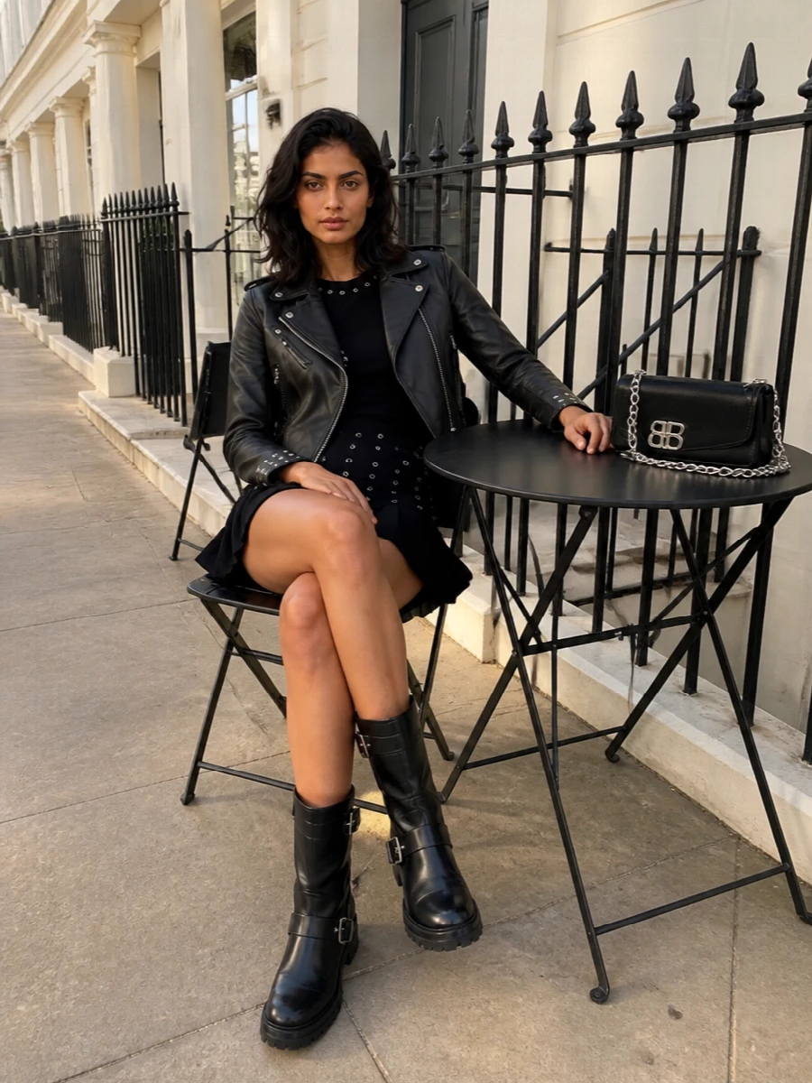 Palm angels biker off white mini dress outfit