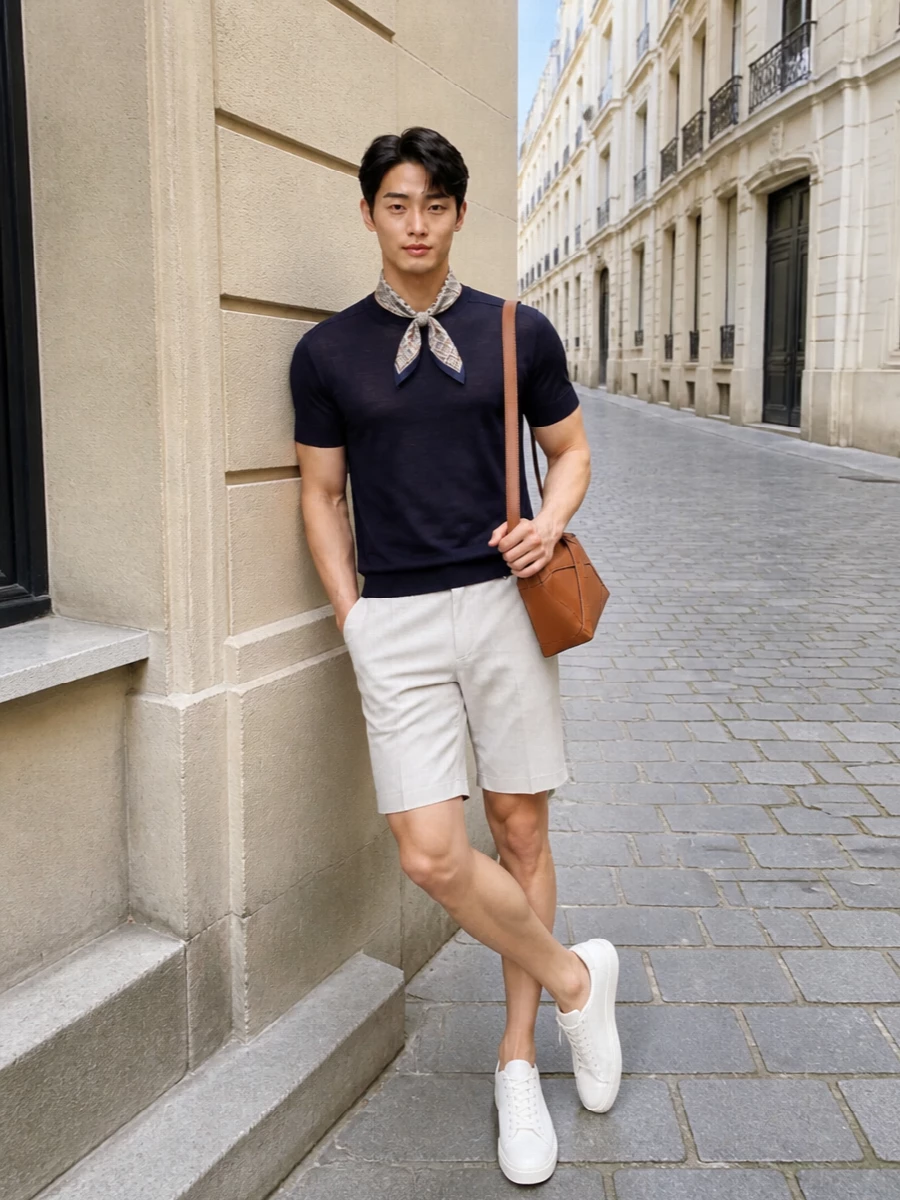 Prada tailored shorts moorer knit summer outfit