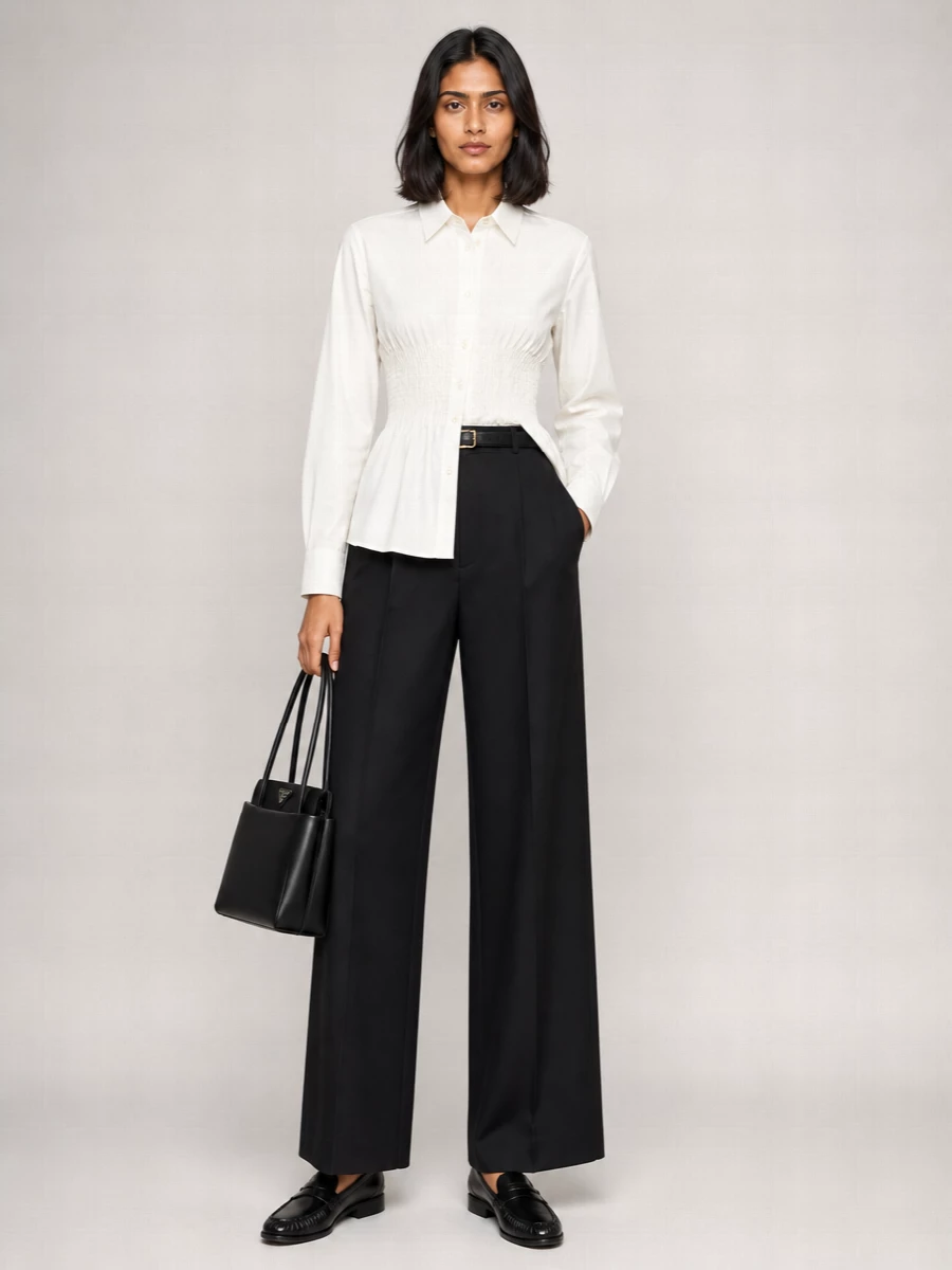 Prada Wool Wide-Leg Trousers