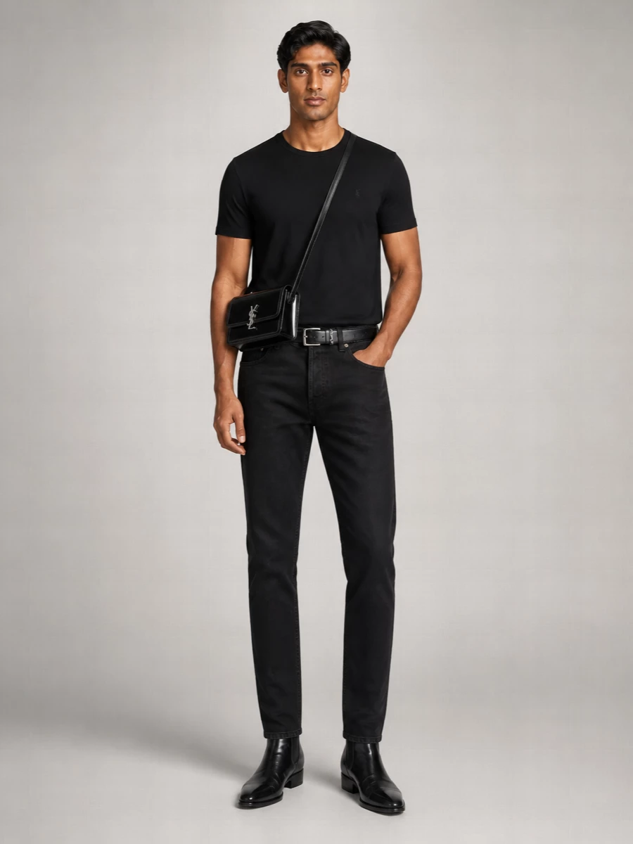 Saint Laurent Leather Thin Belt